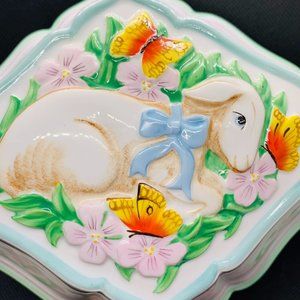 Vintage 1986 Le Cordon Bleu Lamb Flowers Mold The Franklin Mint